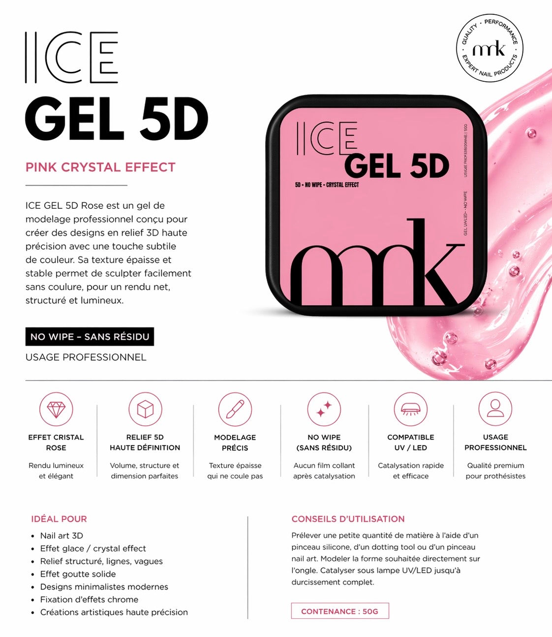 ICE GEL 5D - PINK MODELAGE- 50g